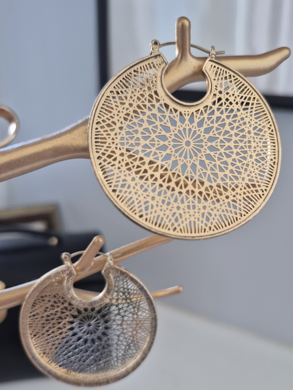 Gold Filigree Circular Earrings